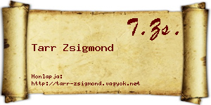 Tarr Zsigmond névjegykártya